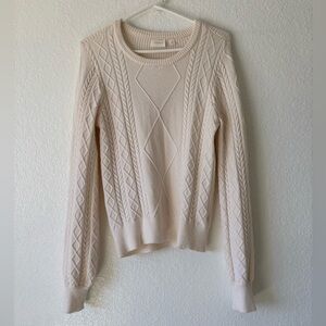 Cyrus Cream Cable Knit Sweater Ivory Size M Academy Preppy